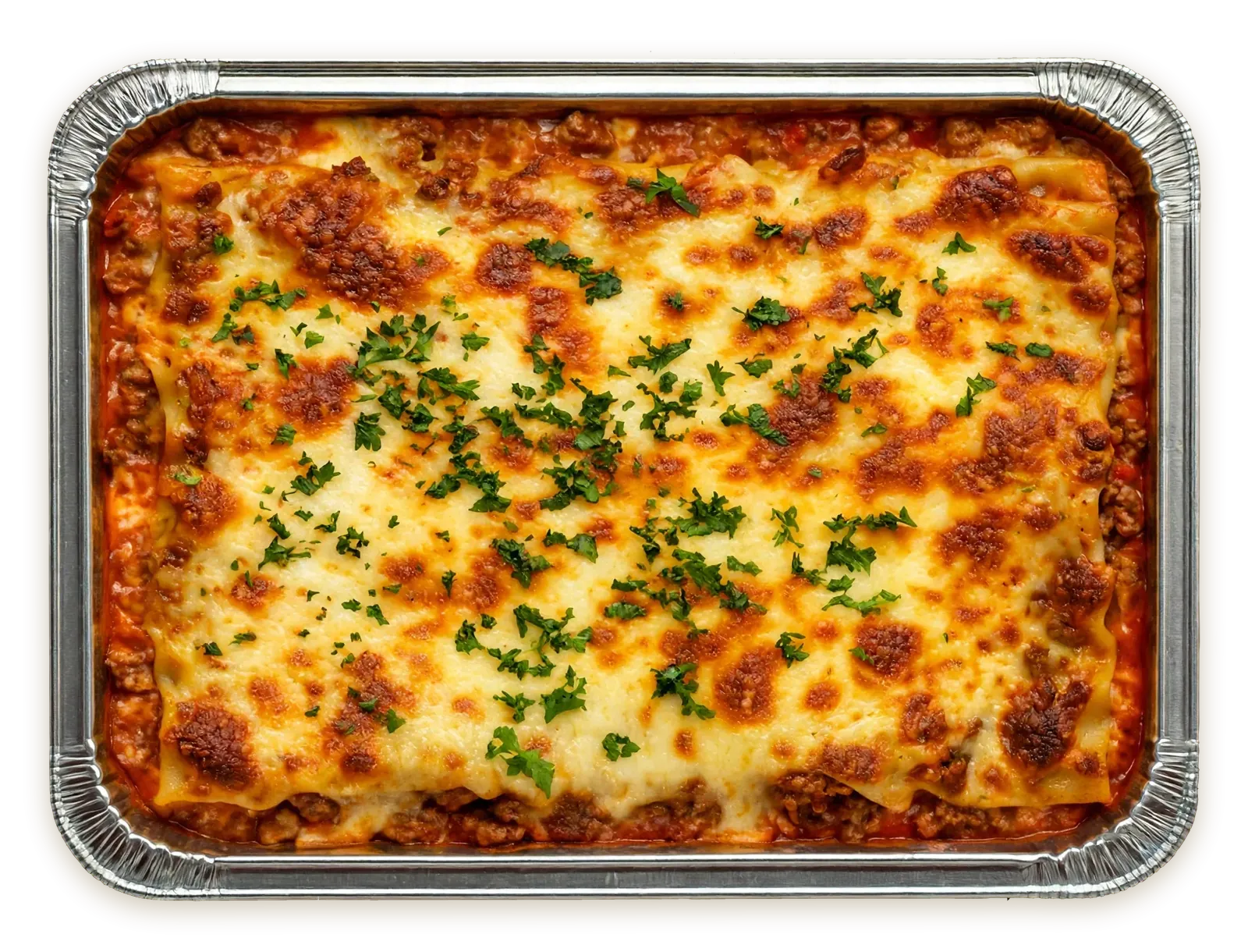 Lasaña Gratinada en bandeja de aluminio